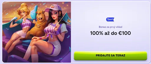 Športový bonus za prvý vklad – 100 % až do 100 € Maskot kapybara oslavuje športový bonus s roztlieskavačkami na štadióne